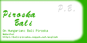 piroska bali business card